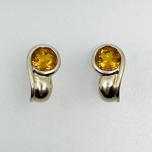 Gold vermeil sterling silver citrine earrings - GM938
